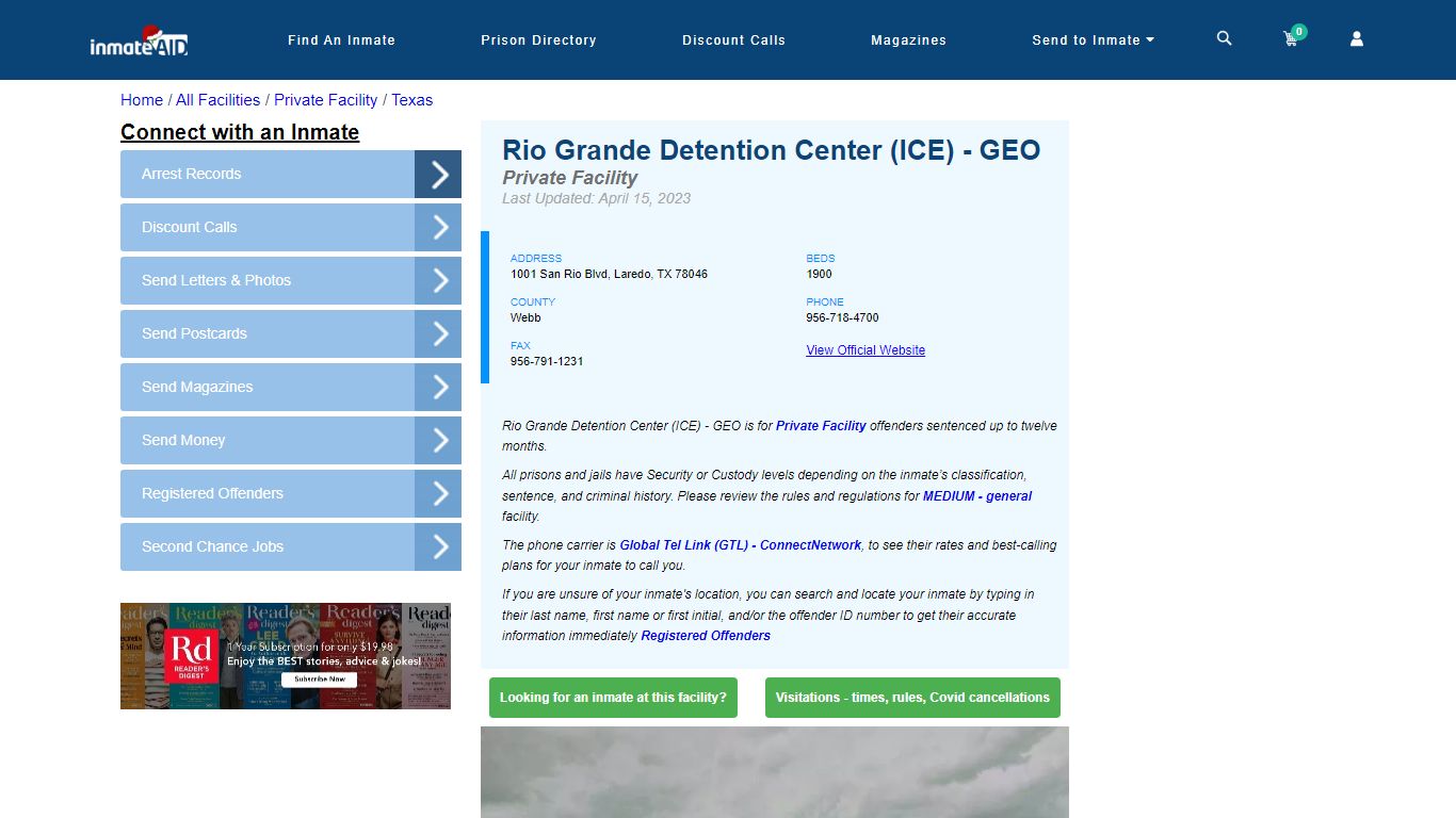 Rio Grande Detention Center (ICE) - GEO - Inmate Search - Laredo, TX